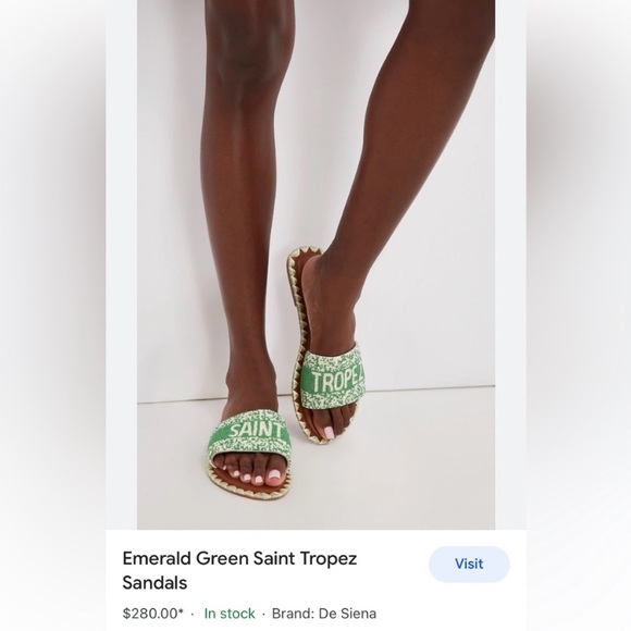 NWT DE SIENA CAPRI Designer Luxury Leather Glass Bead pool flats slides sandals - Picture 9 of 15